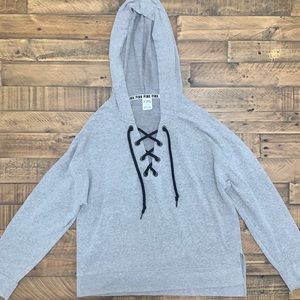 PINK Victoria Secret grey and black hoodie
